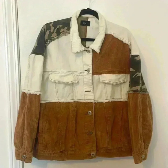 12th Tribe/Vici Dolls Corduroy Camo Jacket Large - Picture 1 of 7